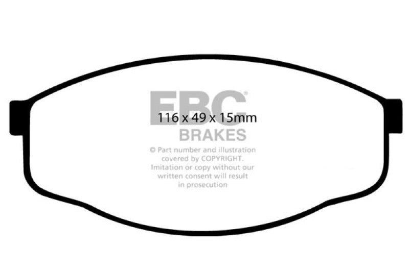 EBC Greenstuff Brake Pad Sets - EBC 84-93 Toyota Pick-Up 1/2 Ton 2WD Greenstuff Front Brake Pads