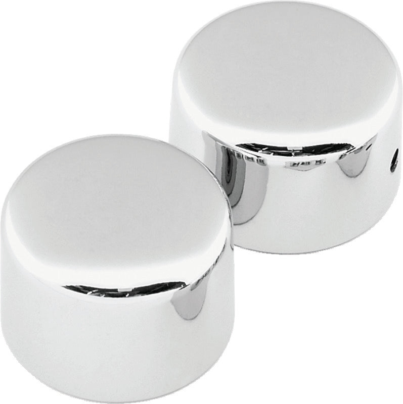 BKC Axle Caps - Bikers Choice 72-99 FLH/FLT / Softail / Wide Glide / 88-94 FXR Chrome Front Axle Cap Set