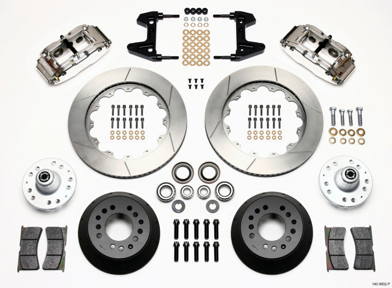 WIL Superlite Brake Kit - Wilwood Narrow Superlite 6R Front Hub Kit 14.00in Polished 74-80 Pinto/Mustang II Disc Spindle only