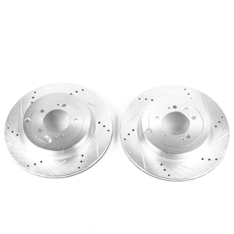 PSB Evolution Drill/Slot Rotor - Power Stop 2008 Mitsubishi Lancer Rear Evolution Drilled & Slotted Rotors - Pair