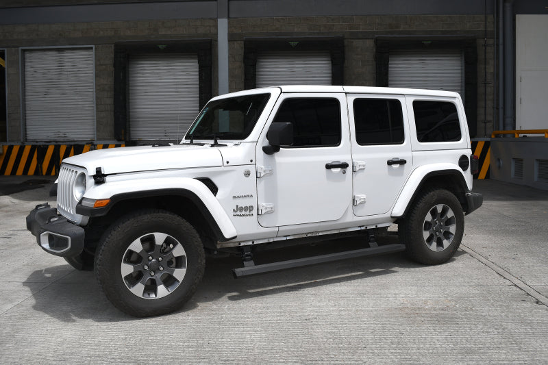 GOR RealTruck VoltStep Running Boards - RealTruck 18-24 Jeep Wrangler 4dr VoltStep Electric Running Board Kit (Drilling Req.) - Tex. Blk