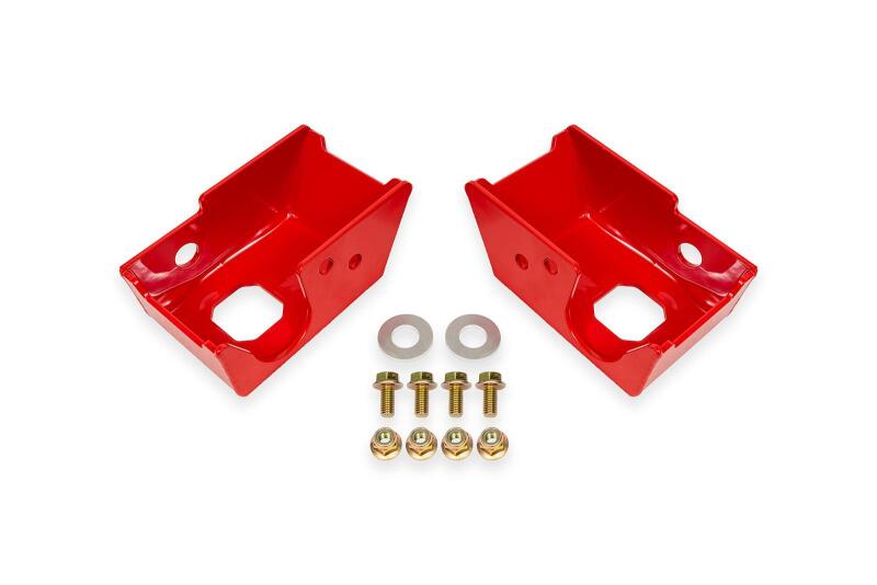 BMR Skid Guards - BMR 2021+ Ford Bronco (Exc. Bronco Sport) Rear Shock Mount Skid Plates - Red