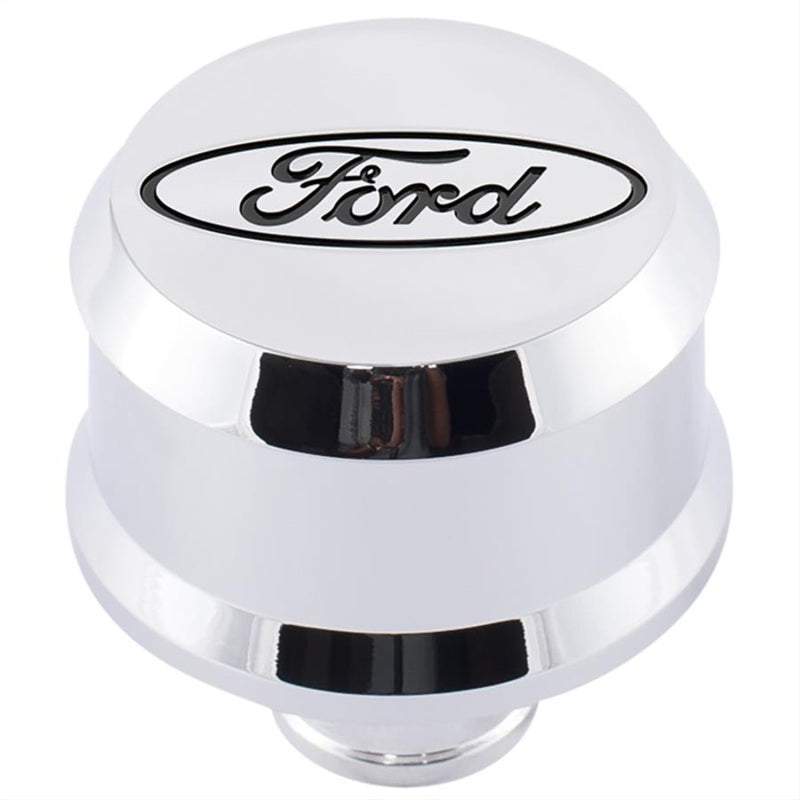 FR Breather Caps - Ford Racing Slant Edge Breather - Chrome