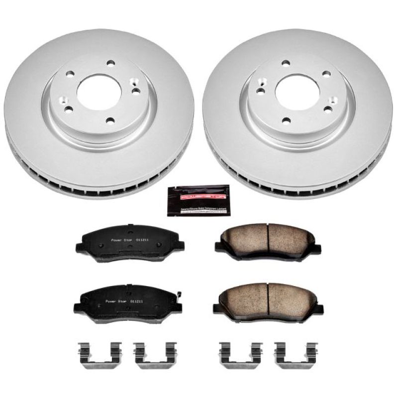 PSB Z17 Evolution Coated Kit - Power Stop 07-09 Hyundai Santa Fe Front Z17 Evolution Geomet Coated Brake Kit