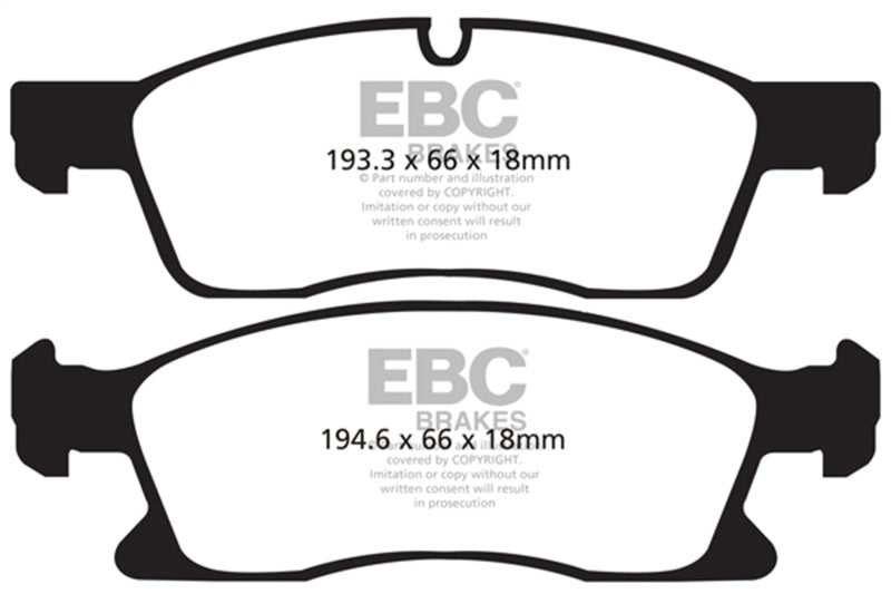 EBC Greenstuff Brake Pad Sets - EBC 11+ Dodge Durango 3.6 Greenstuff Front Brake Pads