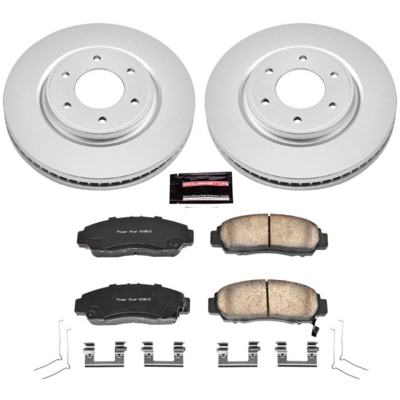 PSB Z17 Evolution Coated Kit - Power Stop 12-15 Nissan Armada Front Z17 Evolution Geomet Coated Brake Kit