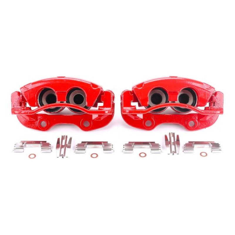 PSB Red Calipers - Power Stop 02-06 Cadillac Escalade Rear Red Calipers w/Brackets - Pair