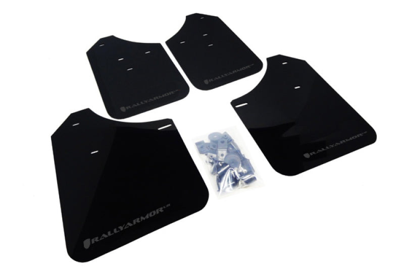 RAL Classic Blk Flap/Grey Logo - Rally Armor 02-07 Subaru WRX/STI/RS/2.5i (Wagons Req. Mod.) Black UR Mud Flap w/Grey Logo