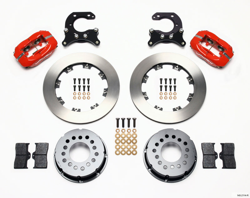 WIL Dynalite Brake Kit - Wilwood Forged Dynalite P/S Rear Kit Red Big Ford 2.54in Offset