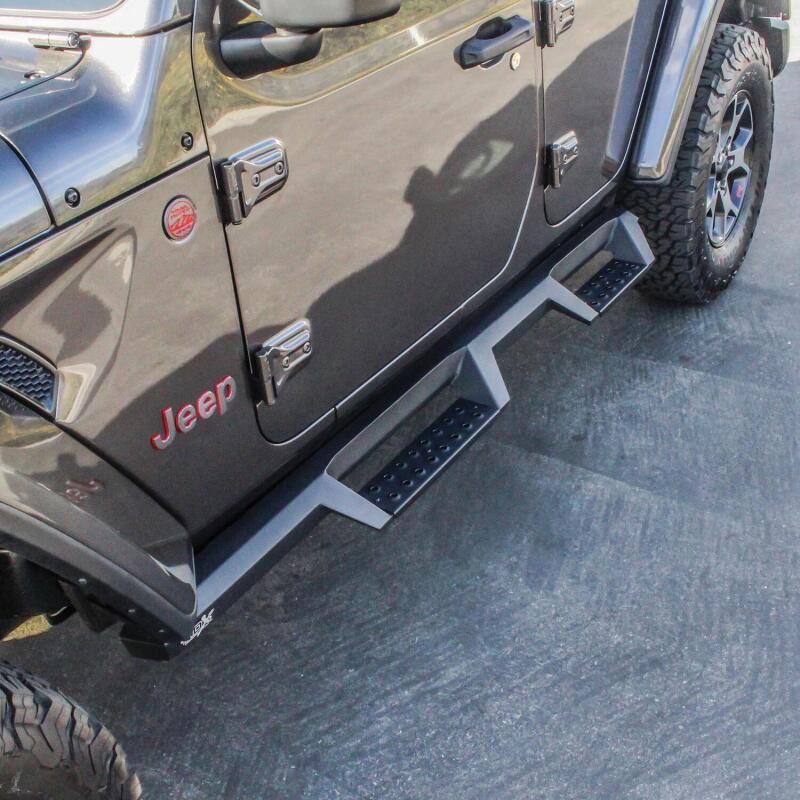 WES Nerf Bars - HDX Drop - Westin 18-20 Jeep Wrangler JL Unlimited 4DR HDX Drop Nerf Step Bars - Textured Black
