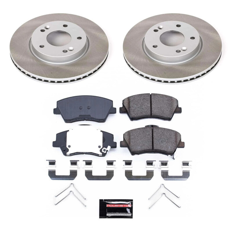PSB Semi-Coated Rotor Kits - Power Stop 17-20 Hyundai Elantra Front Semi-Coated Rotor Kit
