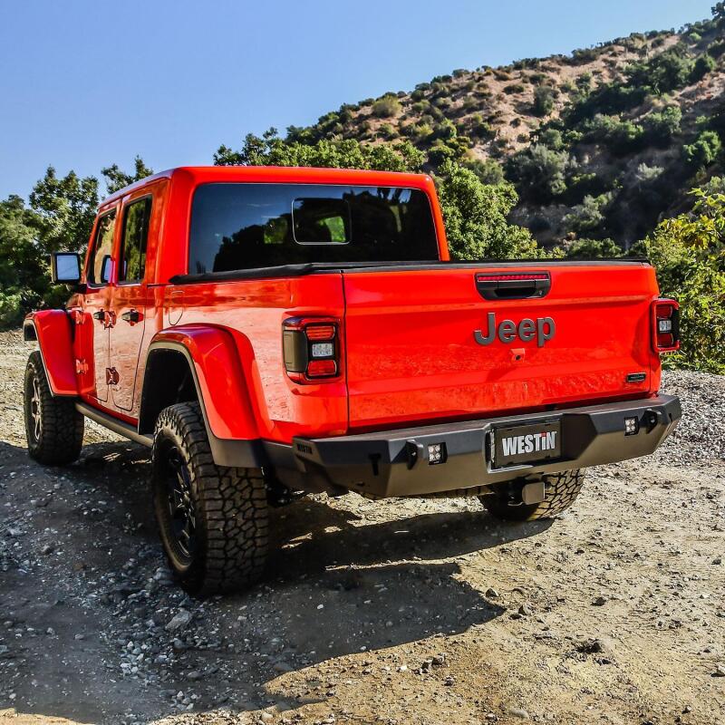 WES WJ2 Bumpers - Westin 2020 Jeep Gladiator WJ2 Rear Bumper - Textured Black