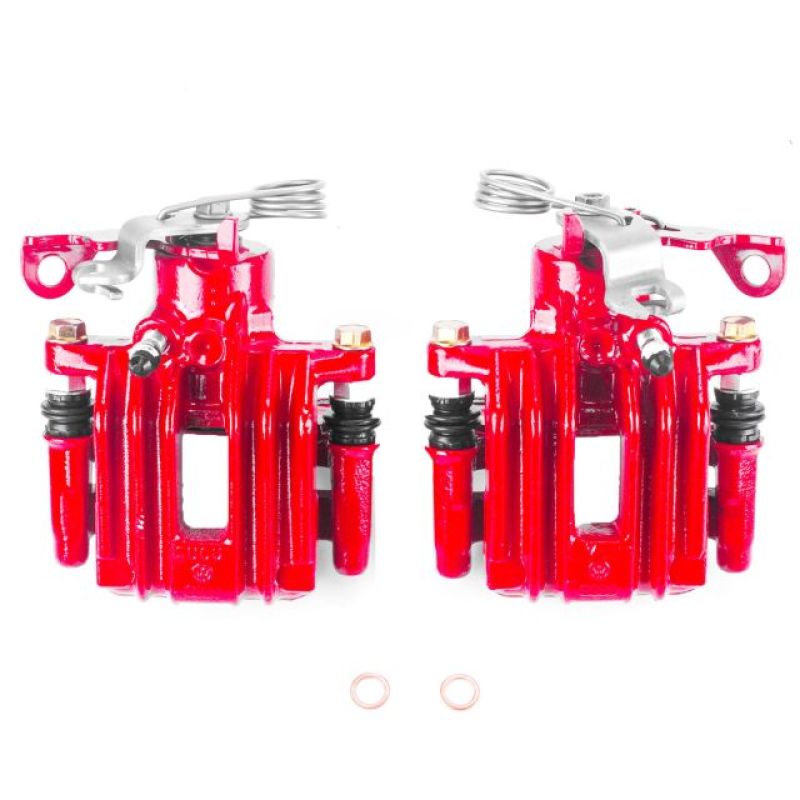 PSB Red Calipers - Power Stop 98-01 Audi A4 Rear Red Calipers w/Brackets - Pair