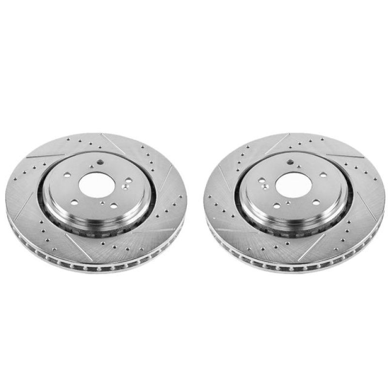 PSB Evolution Drill/Slot Rotor - Power Stop 14-16 Acura MDX Front Evolution Drilled & Slotted Rotors - Pair
