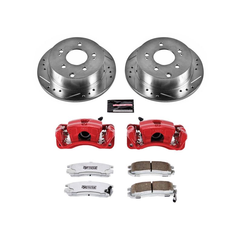 PSB Z26 Street Kit w/Cals - Power Stop 06-12 Mitsubishi Eclipse Rear Z26 Street Warrior Brake Kit w/Calipers