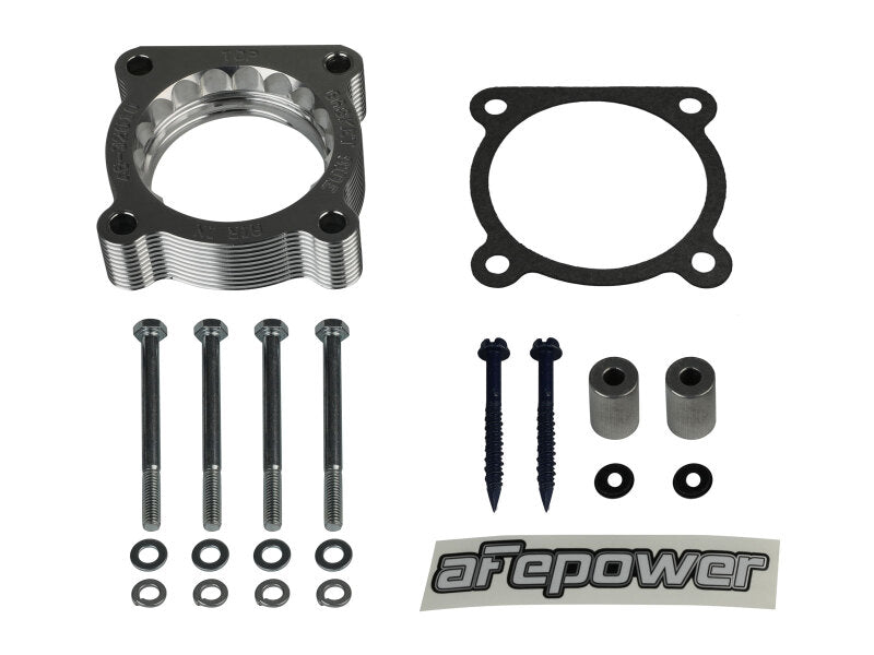 AFE Silver Bullet TBS - aFe 07-12 Dodge 1500 / 07-12 Dodge Dakota V6 3.7L Silver Bullet Throttle Body Spacer - Silver