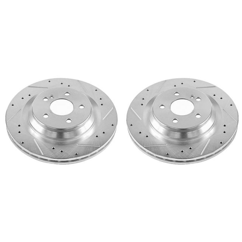 PSB Evolution Drill/Slot Rotor - Power Stop 09-14 Mercedes-Benz CL550 Rear Evolution Drilled & Slotted Rotors - Pair