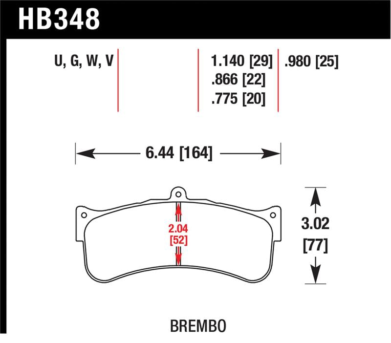 HAWK DTC-70 Brake Pad Sets - Hawk Motorsports Performance 0.98in Pad Thickness DTC-70 Race Brake Pads