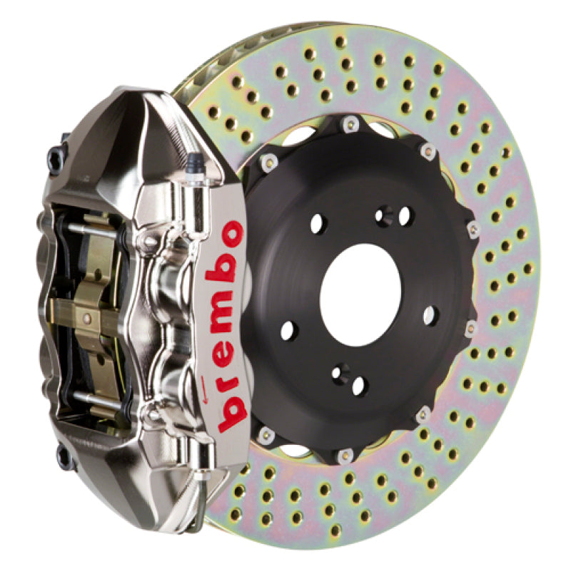 BRB Big Brake Kits - Brembo 99-05 S2000 Rear GTR BBK 4 Piston Billet328x28 2pc Rotor Drilled- Nickel Plated