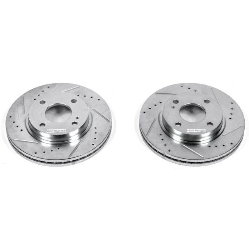 PSB Evolution Drill/Slot Rotor - Power Stop 11-19 Ford Fiesta Front Evolution Drilled & Slotted Rotors - Pair
