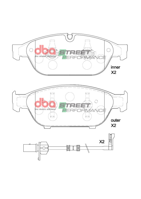 DBA SP Performance Brake Pads - DBA 12-15 Audi A6 (C7) SP Performance Front Brake Pads