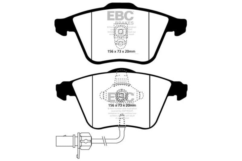 EBC Yellowstuff Brake Pad Sets - EBC 02-04 Audi A6 Quattro 2.7 Twin Turbo Sedan (4 Pad Set) Yellowstuff Front Brake Pads