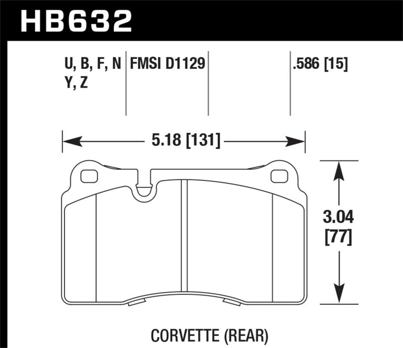 HAWK ER-1 Brake Pad Sets - Hawk 14-15 Chevrolet Camaro 7.0L Z28 (Incl.Pad Wear Sensor) Rear ER-1 Brake Pads