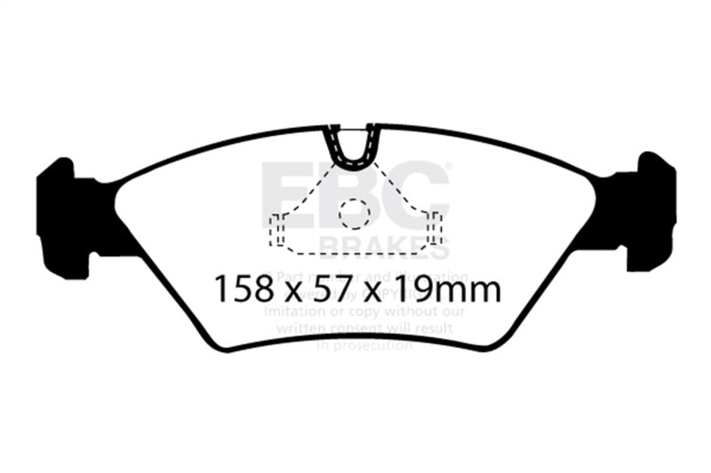 EBC Yellowstuff Brake Pad Sets - EBC 87-91 BMW M3 2.3 (E30) Yellowstuff Front Brake Pads