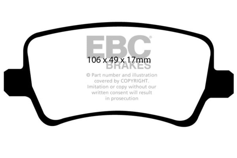 EBC Yellowstuff Brake Pad Sets - EBC 13-15 Land Rover LR2 2.0 Turbo Yellowstuff Rear Brake Pads