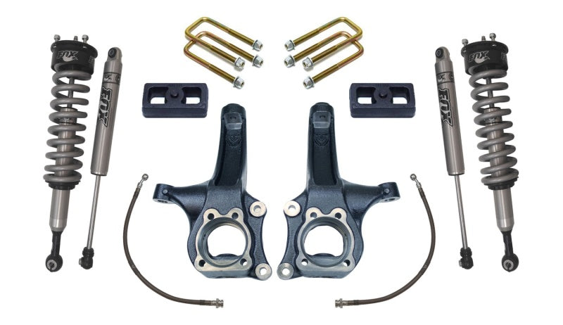 MXT Coilover - FOX 2.0 Perf - MaxTrac 15-18 Chevrolet Colorado 2WD 6.5in/3in MaxPro Elite Spindle Lift Kit w/FOX Shocks