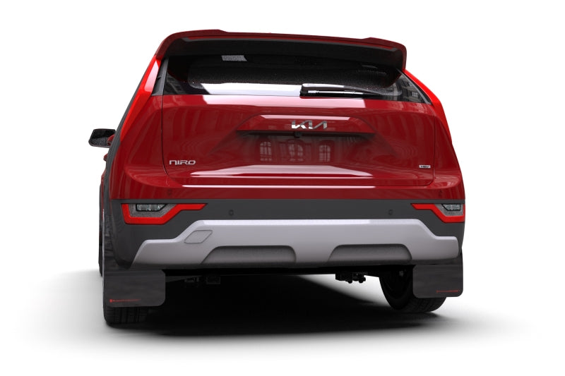 RAL UR Blk Flap/Dark Grey Logo - Rally Armor 23-25 Kia Niro SG2 Black UR Mud Flap Dark Grey Logo