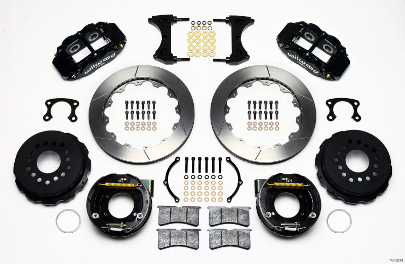 WIL Superlite Brake Kit - Wilwood Narrow Superlite 4R Rear P-Brk Kit 12.88in Big Ford New Style 2.50in Offset