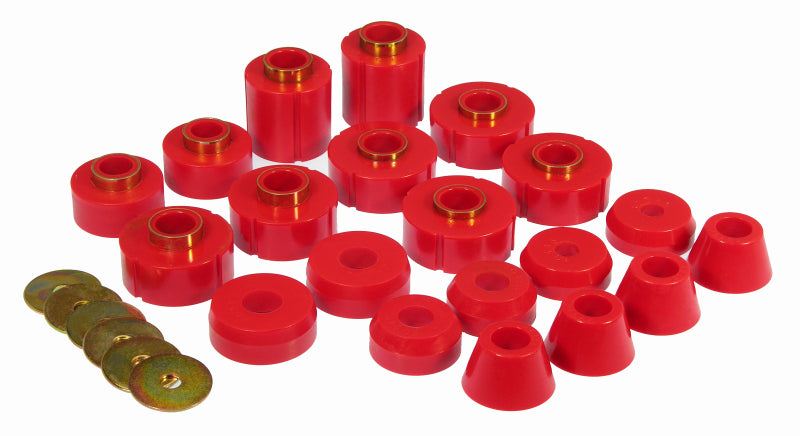 PRO Body/Subframe Bush - Red - Prothane 80-96 Ford F100/350 2/4wd Body Mount - Red