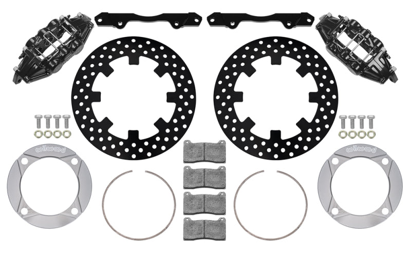 WIL UTV Big Brake Kits - Wilwood 2014+ Polaris RZR XP 1000 Front Kit 11.25in Drilled - Black