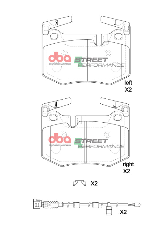 DBA Street Series Brake Pads - DBA 15-20 Lexus GS F / 15-21 Lexus RC F Street Series Rear Brake Pads
