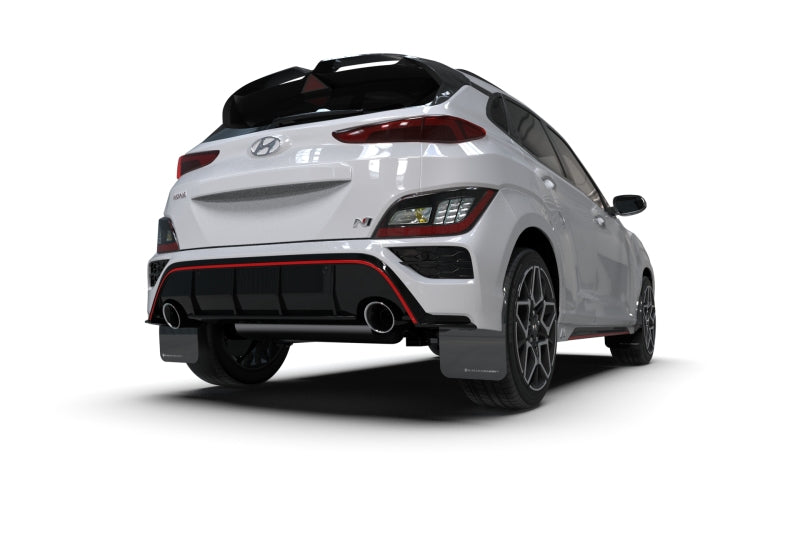 RAL UR Blk Flap/Grey Logo - Rally Armor 22-23 Hyundai Kona N Black UR Mud Flap w/Grey Logo