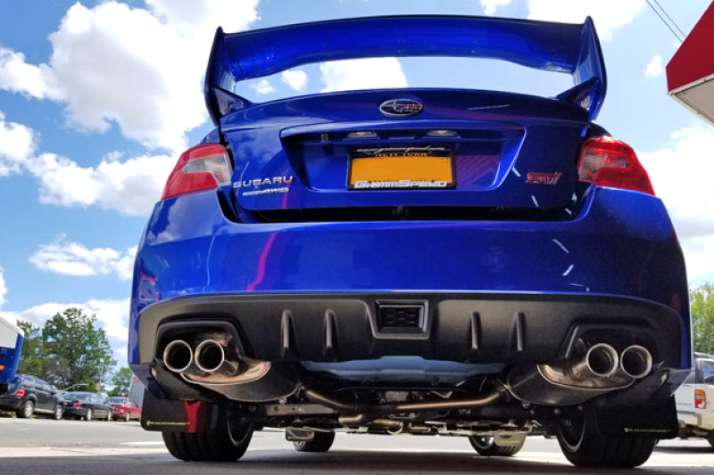 RAL UR Black Flap/Green Logo - Rally Armor 15-21 Subaru WRX/STI Black UR Mud Flap w/Green Logo