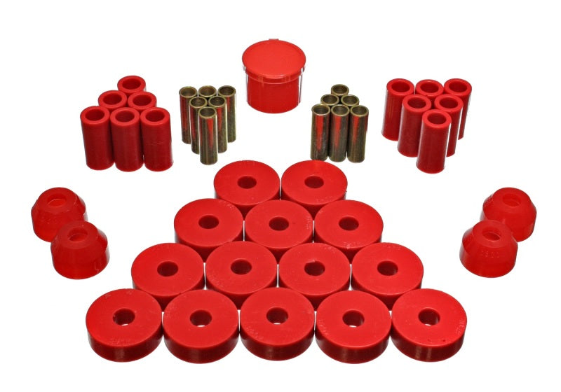 ES Hyper-Flex Sets - Red - Energy Suspension 55-75 Jeep CJ5/CJ6 Red Hyper-Flex Master Bushing Set