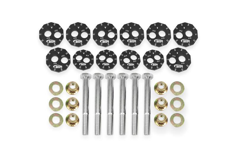 BMR Camber Bolts - BMR 06-13 Chevrolet Corvette C6 Z06 / 09-13 ZR1 Camber Bolt Kit - Black Anodized