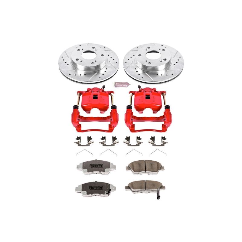 PSB Z26 Street Kit w/Cals - Power Stop 06-11 Honda Civic Front Z26 Street Warrior Brake Kit w/Calipers