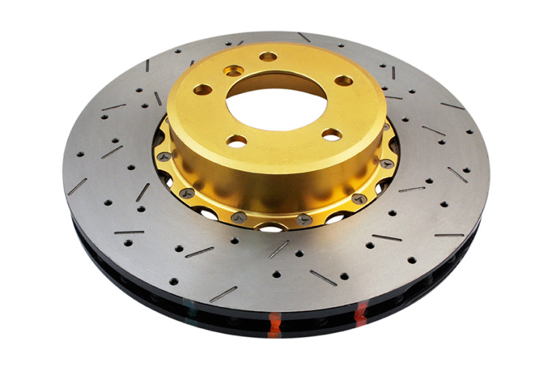 DBA 5000 Slot&Drill Rotors - DBA 09-15 BMW 335d Front 5000 Series Drilled & Slotted Rotor w/Gold Hat