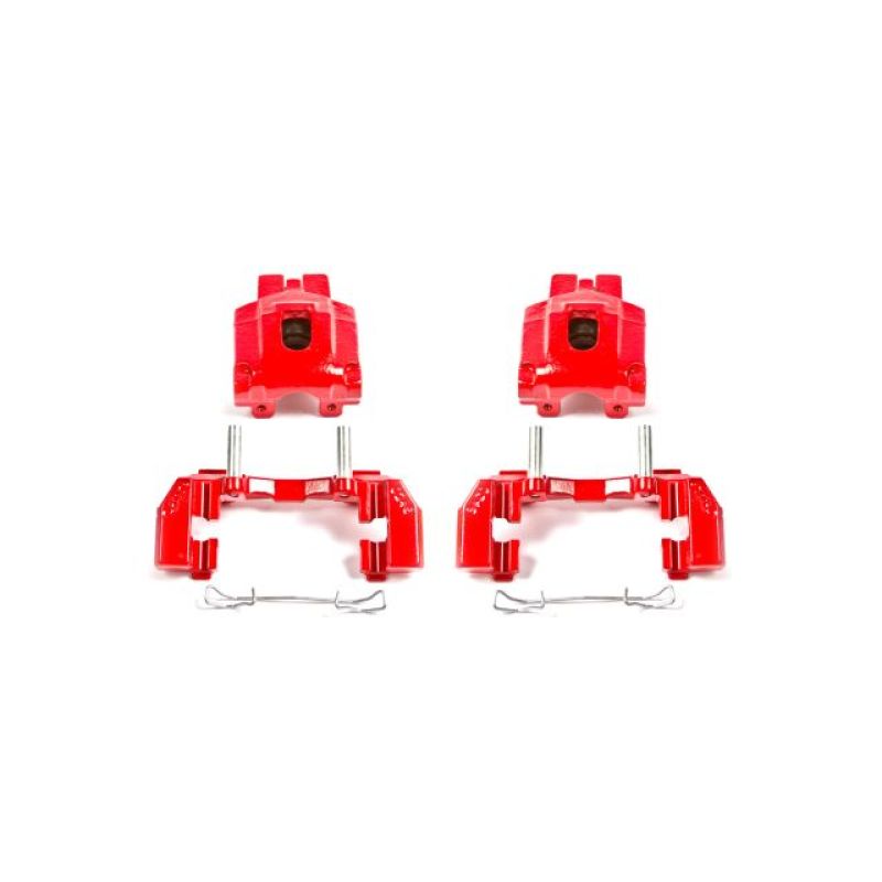 PSB Red Calipers - Power Stop 99-04 Jeep Grand Cherokee Rear Red Calipers w/Brackets - Pair