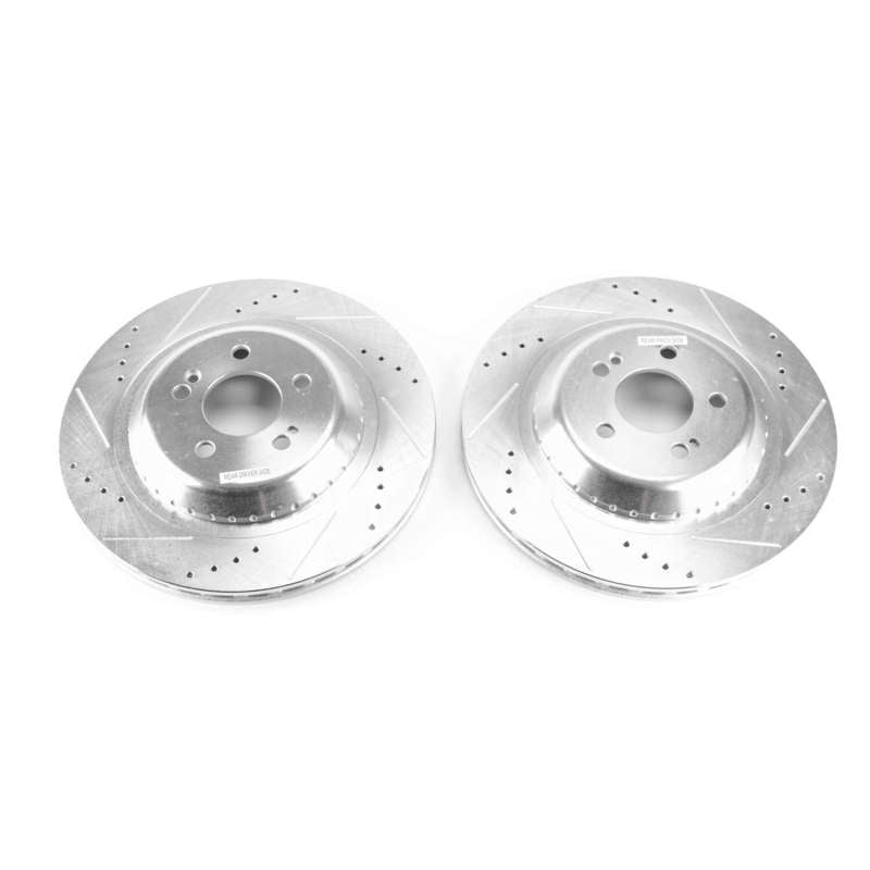 PSB Evolution Drill/Slot Rotor - Power Stop 15-18 Mercedes-Benz C300 Rear Evolution Drilled & Slotted Rotors - Pair