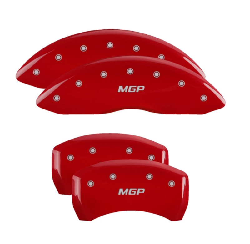 MGP Caliper Covers 4 Logo - MGP 4 Caliper Covers Engraved Front & Rear 18-19 Buick Regal Sportback Red Finish Silver Characters