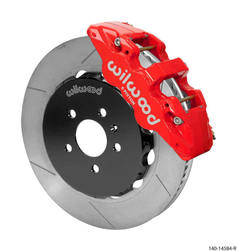 WIL Aero Brake Kit - Wilwood AERO6 Front Kit 14.00in BBK - 08-12 Audi A4/A5/S5 - Red Drilled & Slotted Rotor