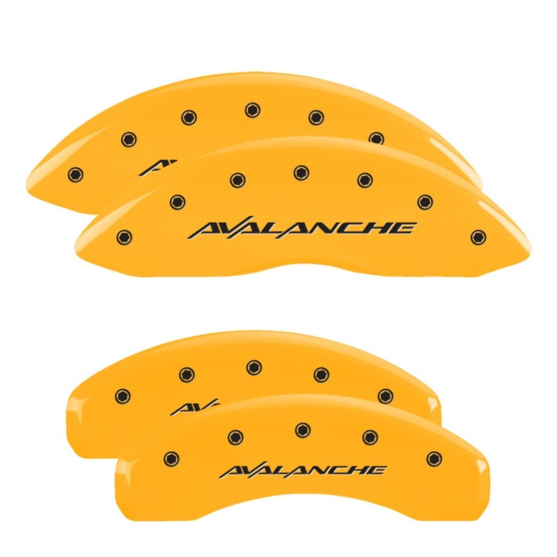 MGP Caliper Covers 4 Logo - MGP 4 Caliper Covers Engraved Front & Rear Avalanche Yellow Finish Black Char 2001 Chevrolet Tahoe