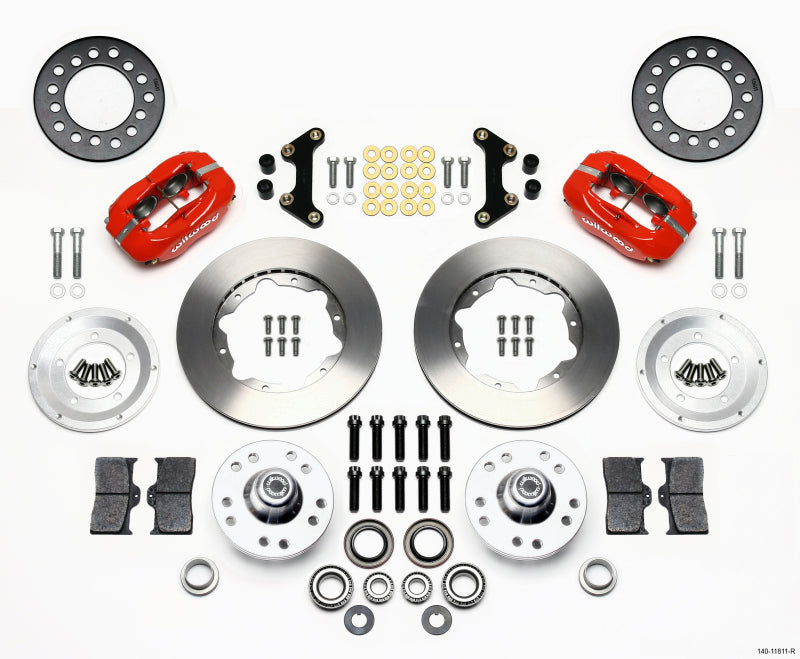 WIL Dynalite Brake Kit - Wilwood Forged Dynalite Front Kit 11.00in Red 49-54 Chevy / 53-62 Corvette