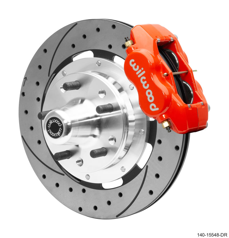WIL Dynalite Brake Kit - Wilwood 55-57 Chevrolet Bel Air Forged Dynalite Front Big Brake Kit - Red