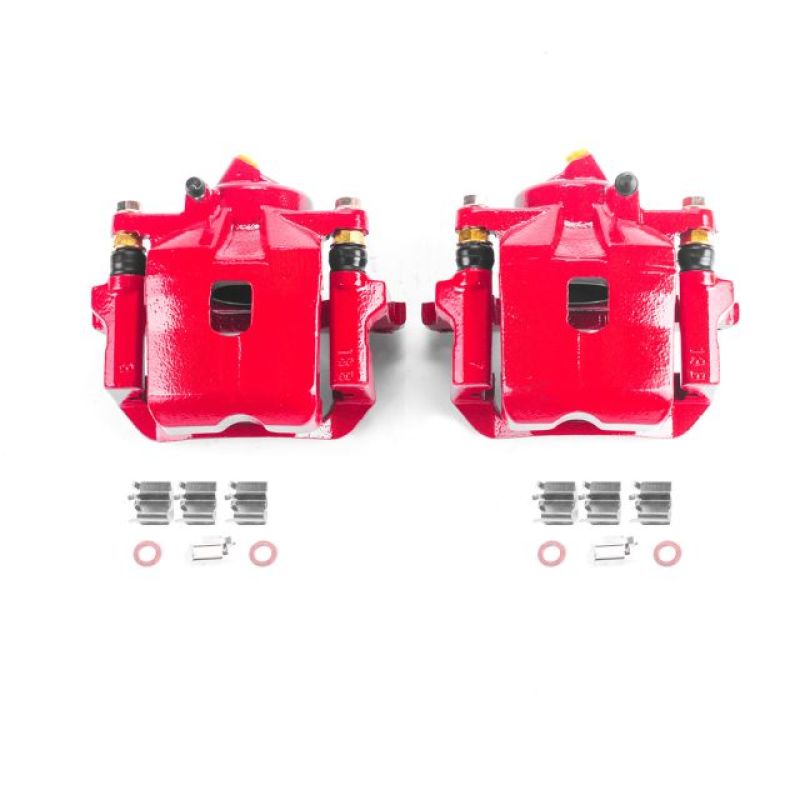 PSB Red Calipers - Power Stop 01-05 Toyota RAV4 Front Red Calipers w/Brackets - Pair