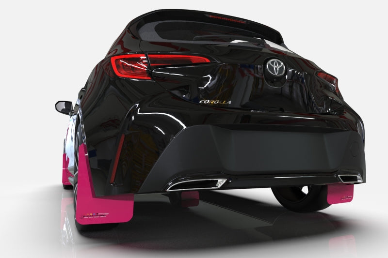 RAL BCA Pink Flap / Black Logo - Rally Armor 93-01 Subaru Impreza Pink Mud Flap BCE Logo